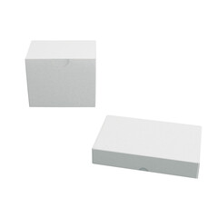 Blank white paper box mock up isolated on white background,