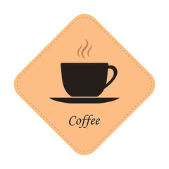 Coffee cup sign in brown color