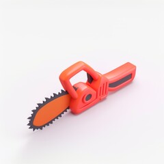 Naklejka premium chainsaw in 3D style on a white background