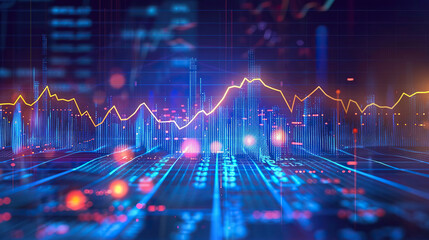 Naklejka premium digital background business graph. 