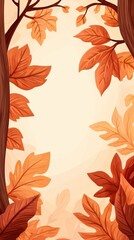 A serene autumn illustration featuring warm orange leaves and soft gradients, perfect for seasonal decor or nature-themed projects.