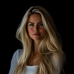 Naklejka premium A blonde woman with long hair