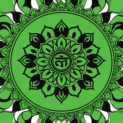 Adobe Illustrator Ornate Circular Mandala Set, Black and White Line Art Artwork