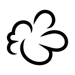 Cloud line art. Cute cloud in cartoon style. Vector illustration isolated on white background.