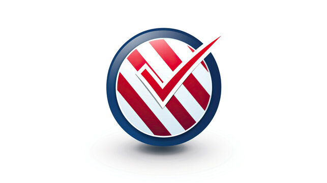 check mark vote circle american flag