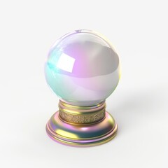 fortune telling ball in 3D style on a white background
