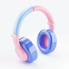 headphones in 3D style on a white background
