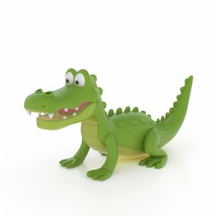 alligator in 3D style on a white background