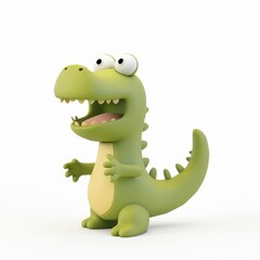 Fototapeta premium alligator in 3D style on a white background
