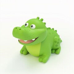Fototapeta premium alligator in 3D style on a white background