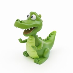Naklejka premium alligator in 3D style on a white background