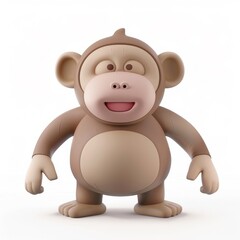 Obraz premium baboon in 3D style on a white background