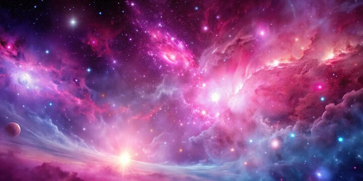 Abstract pink galaxy space background with vibrant colors and cosmic elements, galaxy, space, background, abstract, pink