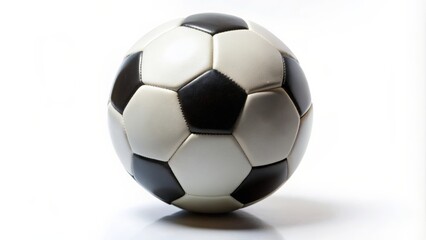 Naklejka premium Isolated soccer ball on white background, soccer, ball, isolated, white, sports, equipment, object, round, texture