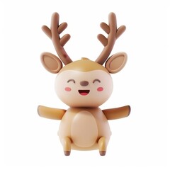 Naklejka premium deer in 3D style on a white background