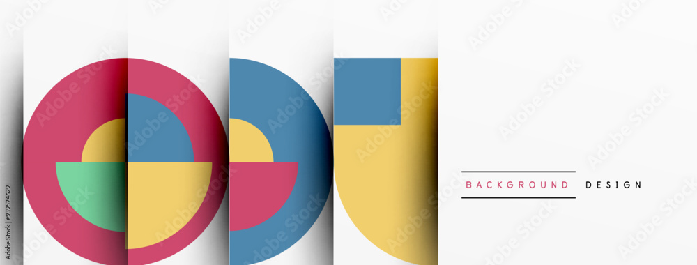 Poster modern geometrical abstract background - circles. business or technology presentation design