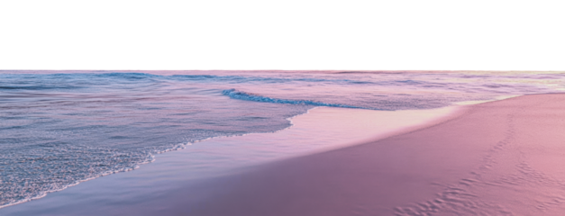 Serene sunrise over the peaceful ocean waves, cut out - stock png.