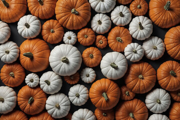 Various pumpkins of different sizes for Halloween