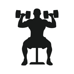 Silhouette of a Fit Male Showcasing Workout Poses