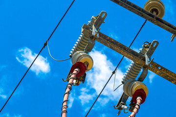 Absolute cable chaos on mexican power pole in Mexico.