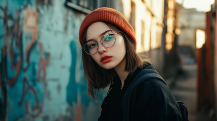 Fototapeta premium Urban, Natural aesthetics, Aesthetic inspiration, Fashion Portrait, Magazine Style, 50mm prime focus, women, Fashion, Beauty, models, clothes, hair, glamour, black, people, Face, people, Style, Pose, 