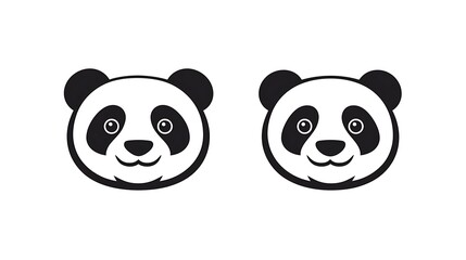 Naklejka premium Panda Play - Bold and Playful Vector Logo Design in Black and White on White Background