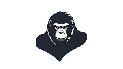 Powerful Gorilla Logo Design in Minimalistic Vector Style on White Background