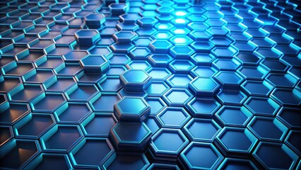 Obraz premium Futuristic rendering of hexagon surface , abstract, technology, digital, background, sci-fi, geometric, design, futuristic
