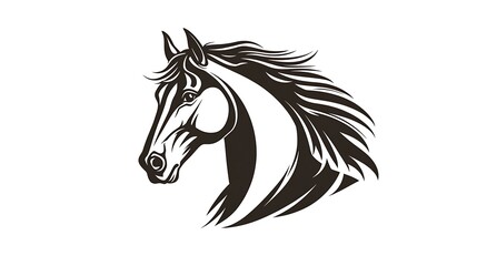 Majestic Horse Logo Vector with Silver Highlights for Sports Team Emblem Design