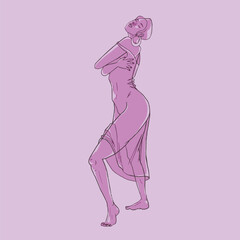 woman pink dancing dress