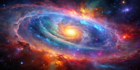 Obraz premium A stunning image of a colorful space nebula surrounded by a galaxy , space, nebula, galaxy, stars, universe