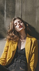 Fototapeta premium Urban, Natural aesthetics, Aesthetic inspiration, Fashion Portrait, Magazine Style, 50mm prime focus, women, Fashion, Beauty, models, clothes, hair, glamour, black, people, Face, people, Style, Pose, 