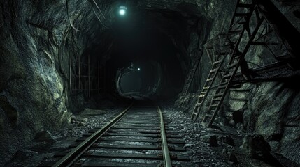 Dark and Mysterious Mine Shaft