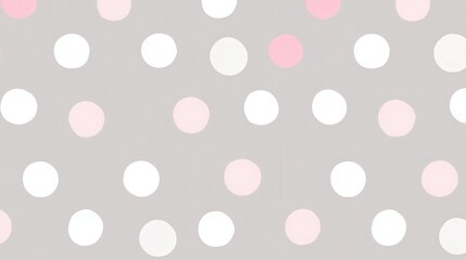 A pattern of pastel-colored polka dots on a gray background.