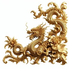 Fototapeta premium golden ornament frame and corner design. generative AI