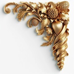 Naklejka premium golden ornament frame and corner design. generative AI