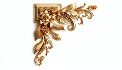golden ornament frame and corner design.  generative AI