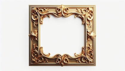 golden ornament frame and corner design.  generative AI