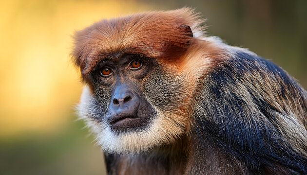 aggressive monkey portrait showcasing intense expression outdoor setting