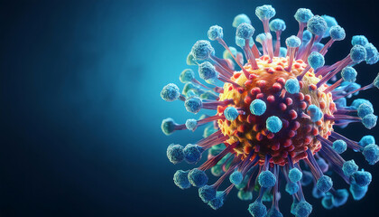 detailed digital microscopic representation monkeypox virus ample space left copy scientific image ideal illustrating medical healthcare topics