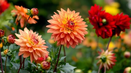 Vibrant Dahlias in Bloom