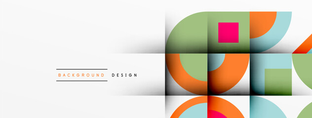 Geometric design abstract background - circles squares