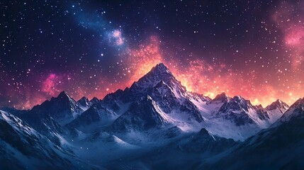 Serene mountain ridges beneath a clear starry sky ideal for tranquil night-themed backgrounds