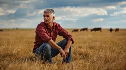 The man in the field