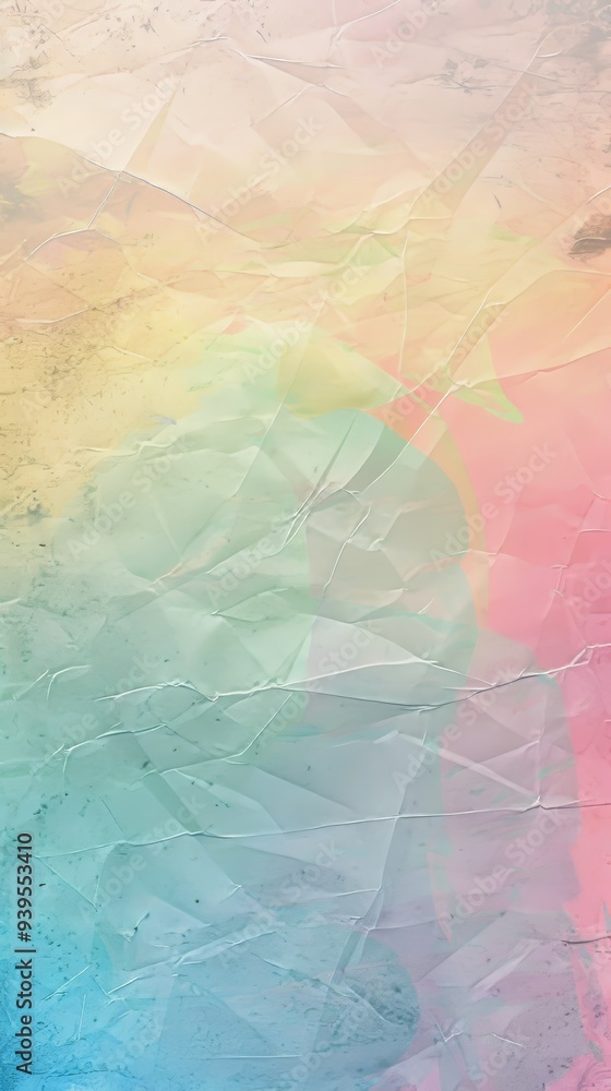 Poster A delicate crinkled texture in pastel colors creating a dreamy, ethereal, and soothing abstract artwork.