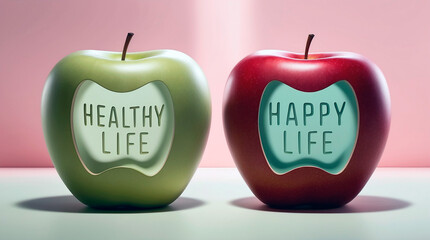 red and green apples with health message 16:9