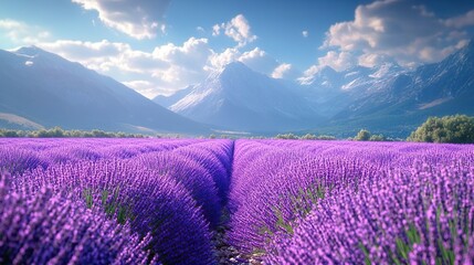 Serene lavender farm with a soft pink sky at dusk perfect for tranquil wallpapers