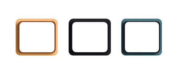 set of 3 dimensional boder, vector illustration 