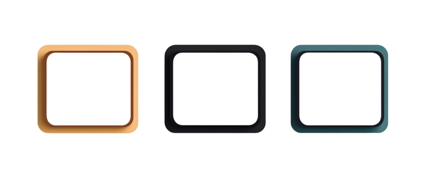 set of 3 dimensional boder, vector illustration 