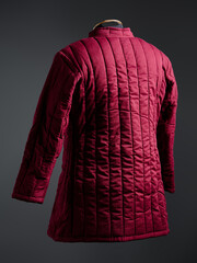 Historical fashion. Medieval knight cloth. Padded jacket gambeson.